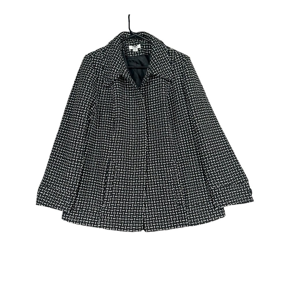 Cato Woman 18W Black White Wool Blend Textured Jacket Classy Old Money Luxury